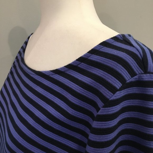 Old Navy ¾ Sleeve Blue & Black Stripe Sheath Dress - Picture 6 of 9